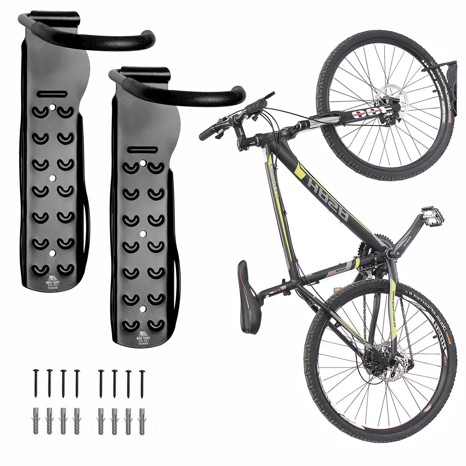 2xBike Hanger Bicycle Wall Hook Mount Holder Garage Vertical Rack Indoor Storage