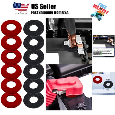 #ad 12PCS Pad Anti Corrosion Washers Fiber Washers Battery Top amp; Side Terminal ... $7.99
