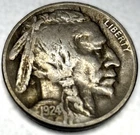 1924 P Buffalo Nickel Fine 5 Cent US Coin - 0086