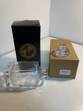 Old Southern Brass Glass Decanter 2A FLAG SQUARE Engraved American Flag New