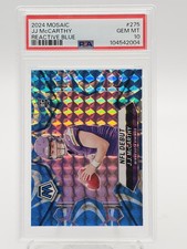 JJ MCCARTHY 2024 MOSAIC ROOKIE REACTIVE BLUE MOSAIC PRIZM VIKINGS PSA 10 Q6997