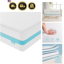 Crib Mattress Toddler Bed 52x27.6 Inch Memory Foam Washable Cover Safety