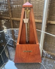 Seth Thomas Mechanical Analog Metronome Wood Metal Brown 9x4.5x4 in