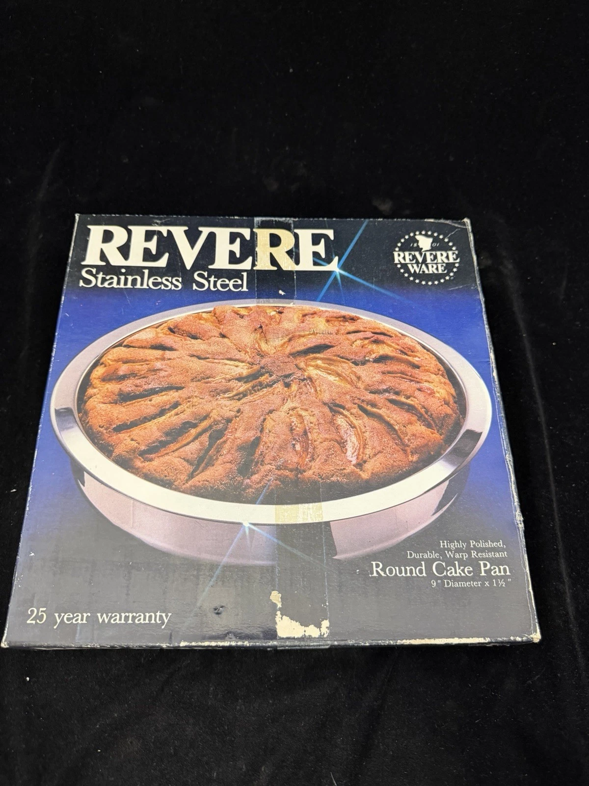Revere Ware 2509 Stainless Steel Cake Pan 9x1.5 Vintage