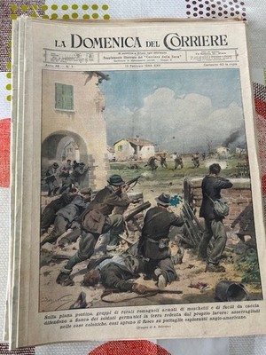 Domenica del Corriere 7 1944 Heroic and strenuous defense on the Pontine plain Romagna
