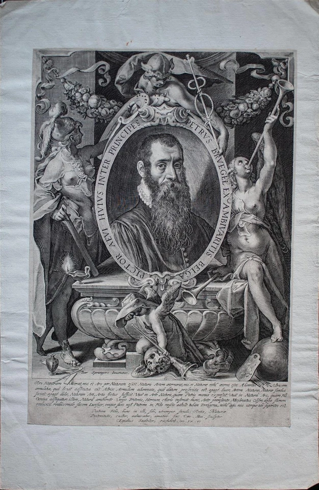 Egidius Sadeler Porträt Pieter Brueghel Original Kupferstich nach Spranger 1606 - Bild 3 von 4
