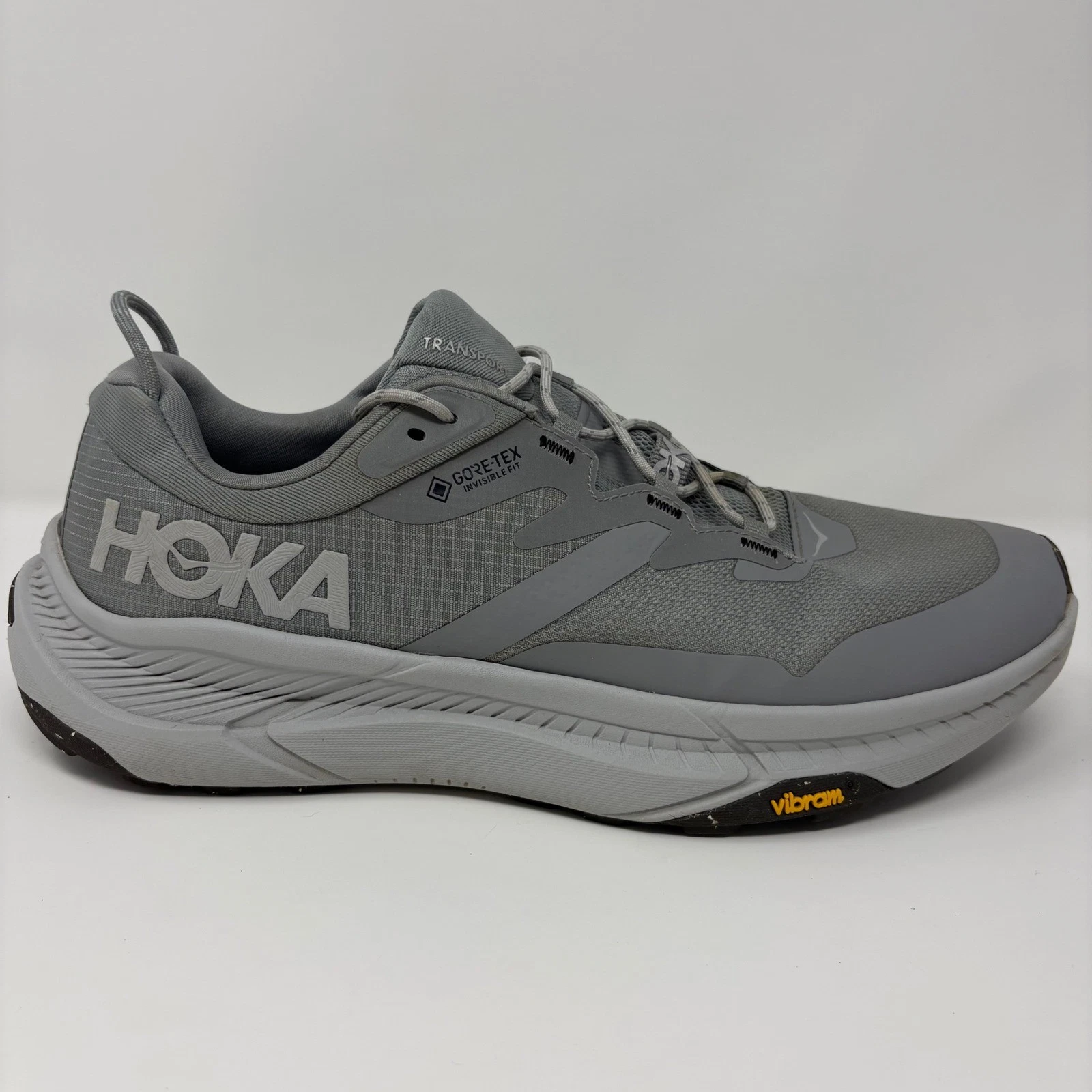 Hoka Transport GTX Men's Size 12D Grey Gore-Tex Running Shoes (1133957F GLCT)