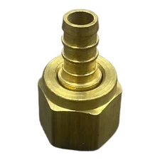 Brass RV fitting barb 3/8" x 3/8" pex flare fitting used on mostly Winnebago