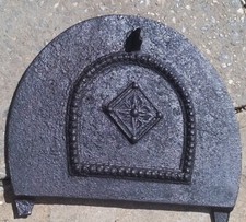 Vintage alte antike Gusseisen Feuerdämpfer Kamin viktorianische Rückenklappe 12 Zoll 