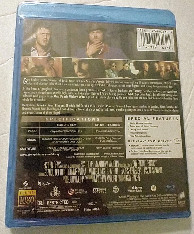 Snatch (Blu-ray, 2000) Guy Ritchie Like New - Image 2 of 2