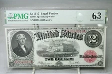 1917 $2 Legal Tender Note Fr#60 PMG MS63 No Comment #3619