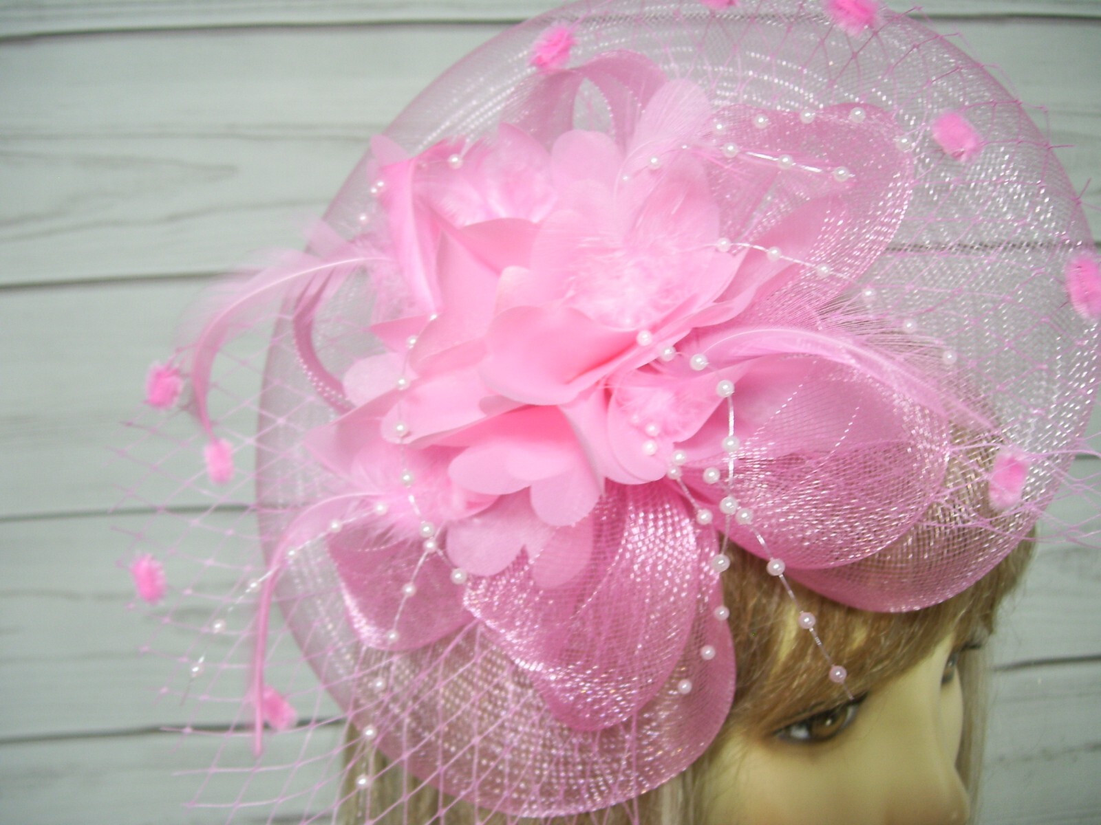 Pink Kentucky Derby Fascinator Hat, Wedding Fascinator, Easter Tea