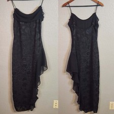 Urban Outfitters Siren Midi Dress Sz M Asymmetrical Ruffle Witchy Whimsigoth UO