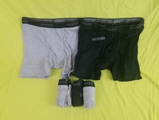 New Pack Of 5 Hanes Boys Size XL Lightweight Boxer Briefs Cotton Blend Grey/Blk