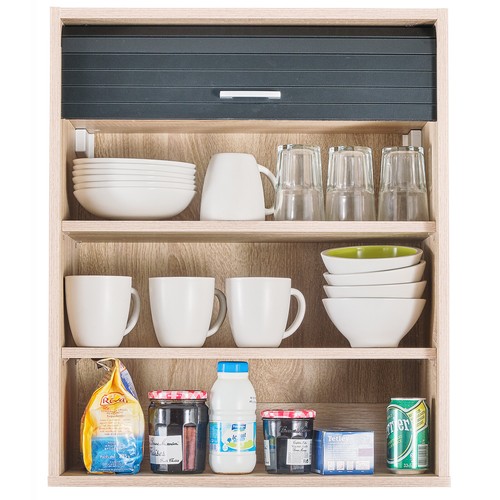 SIMMOB Küchenschrank Schrank Oberschrank Hängeschrank mit Rollladentür B 60 cm - Bild 3 von 18