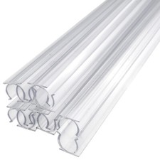 24 Inch x 1/2 Inch Rope Light Mounting Track - Clear PVC Channel 10 Pack - 12/
