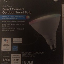 GE - Cync Smart Full Color Direct Connect Outdoor Light Bulb PAR38 Bulb 90W