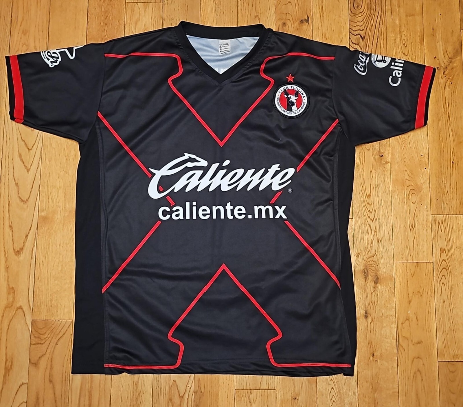 Mens Club Tijuana Xoloitzcuintles Xolos Jersey Soccer BLACK LARGE L
