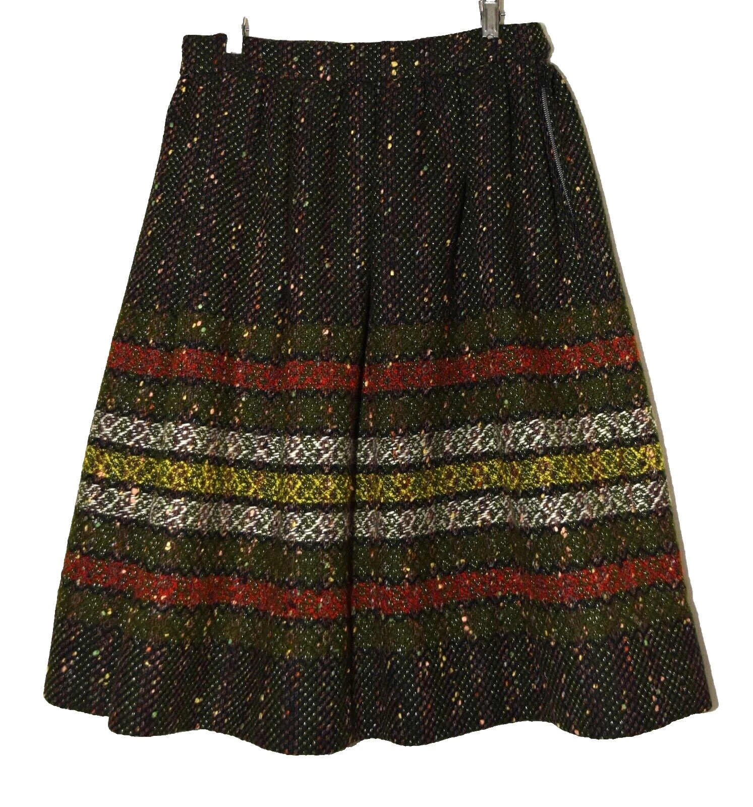 Wool Striped Skirts Flare