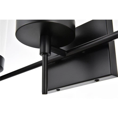 Living District Benny 3-Light Iron & Glass Bath Sconce in Black/Clear - Picture 6 of 6