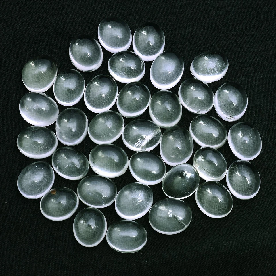 36 piezas de piedras preciosas de alta calidad cabujón de 10 mm-11 mm de amatista verde natural sin tratar Foto 2 de 4