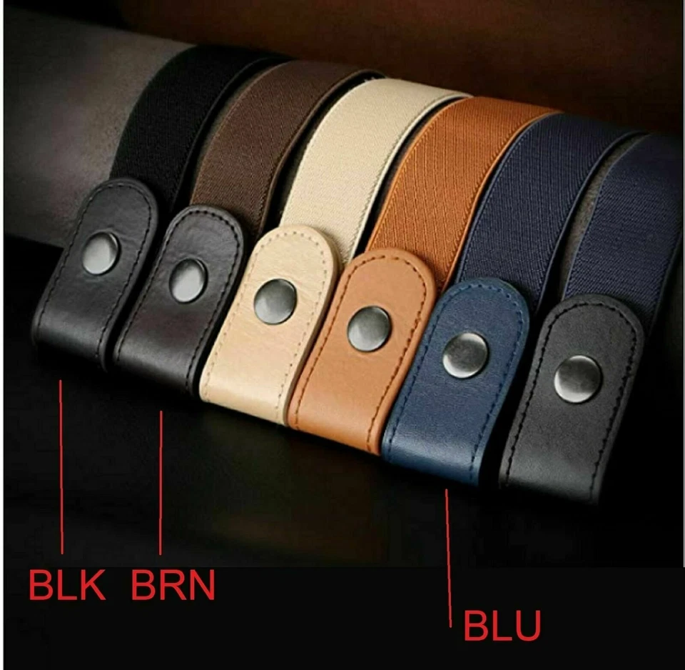 Hombres Mujeres Cinturón de Cintura Elástico Invisible Sin Hebillas para Jeans LOTE Sin Abultamiento Foto 3 de 4