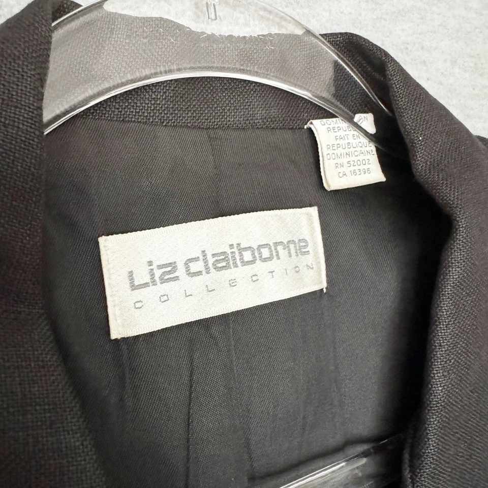 Chaqueta Blazer Liz Claiborne Mujer Talla 8 Vintage Negra Doble Pecho Recortada Foto 2 de 4