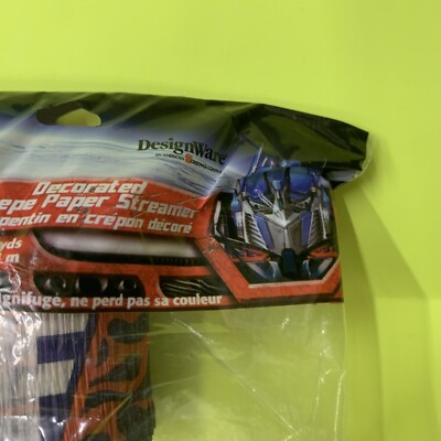 Transformers Crepe Streamer Party Decor - 30 Ft Long, Autobot Design, Birthday Party Supplies - View #8