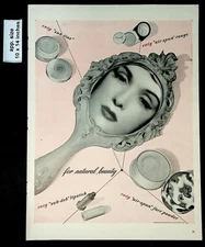 1942 Coty Beauty Products Womans Face In Mirror Vintage Print Ad 40871