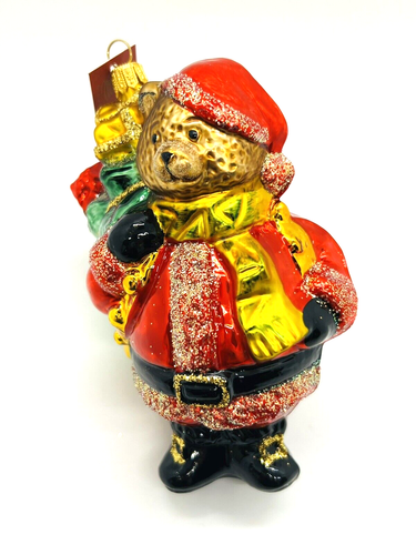 Seltener Weihnachtsbär Weihnachtsschmuck Glaswaren Kunst Studio handgefertigt mit Aufbewahrungsbox - Bild 13 von 23