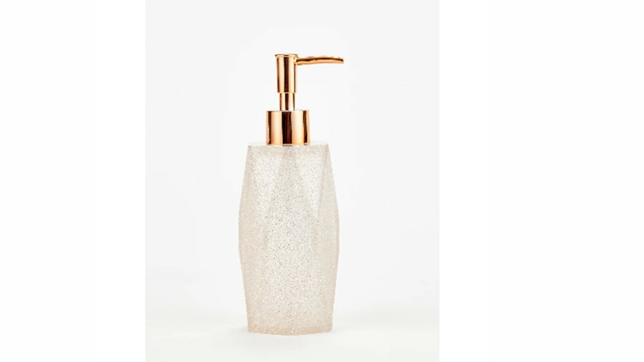 Pink Glitter Bathroom Accessory Sets Soap Dispenser, Mirror, Tumbler eBay