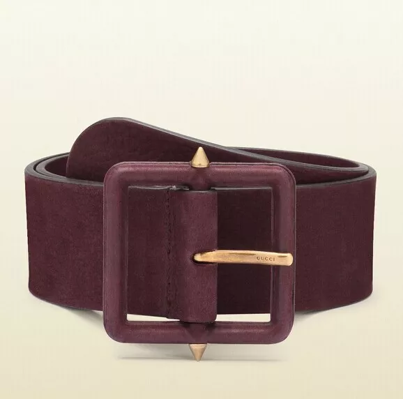 NEUF ceinture large en daim Gucci authentique avec goujons, rouge carminio, 303868 5033