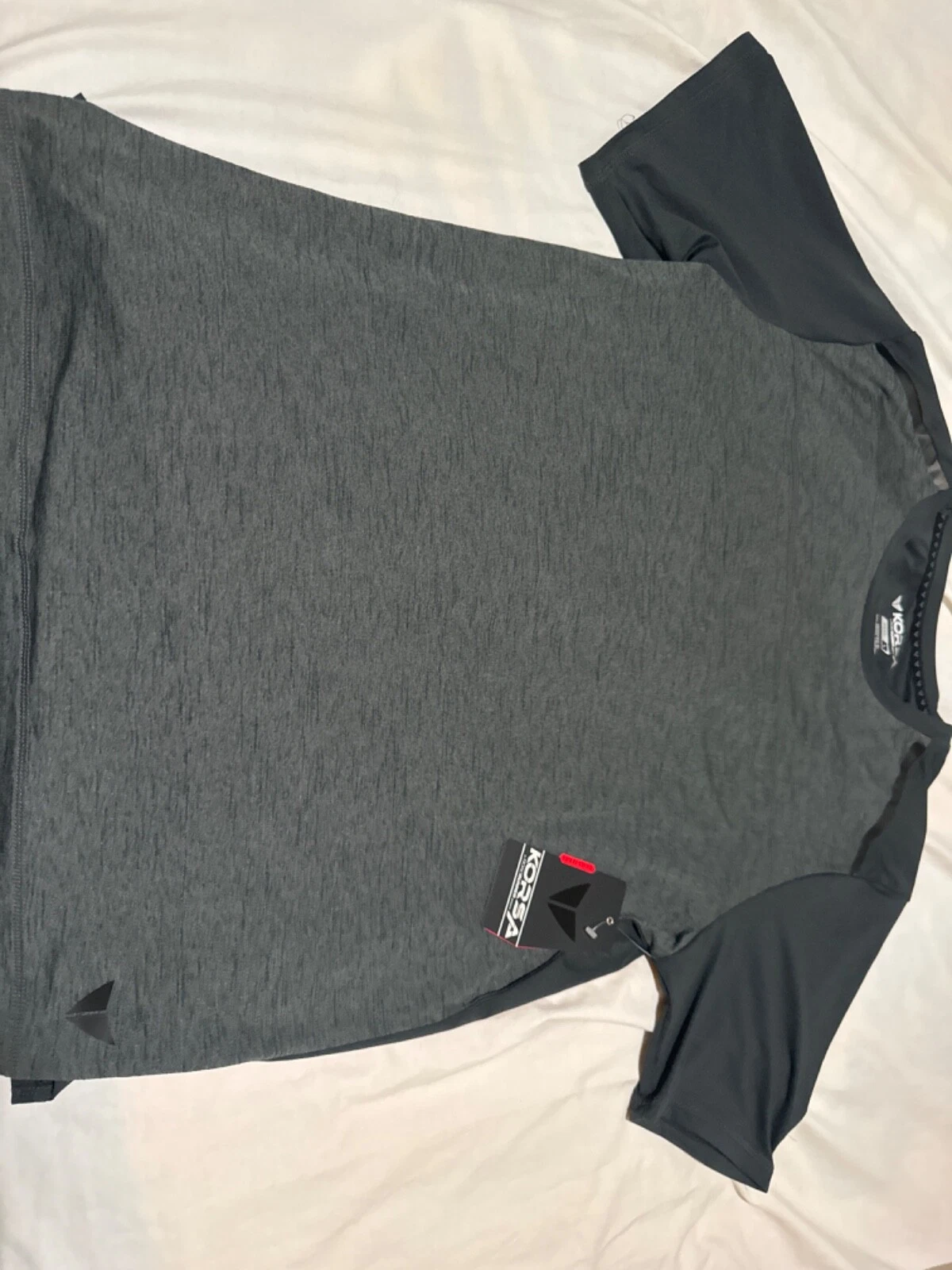 Korsa Road Runner Sports T-Shirt Mens Large Gray Short Sleeve Crewneck