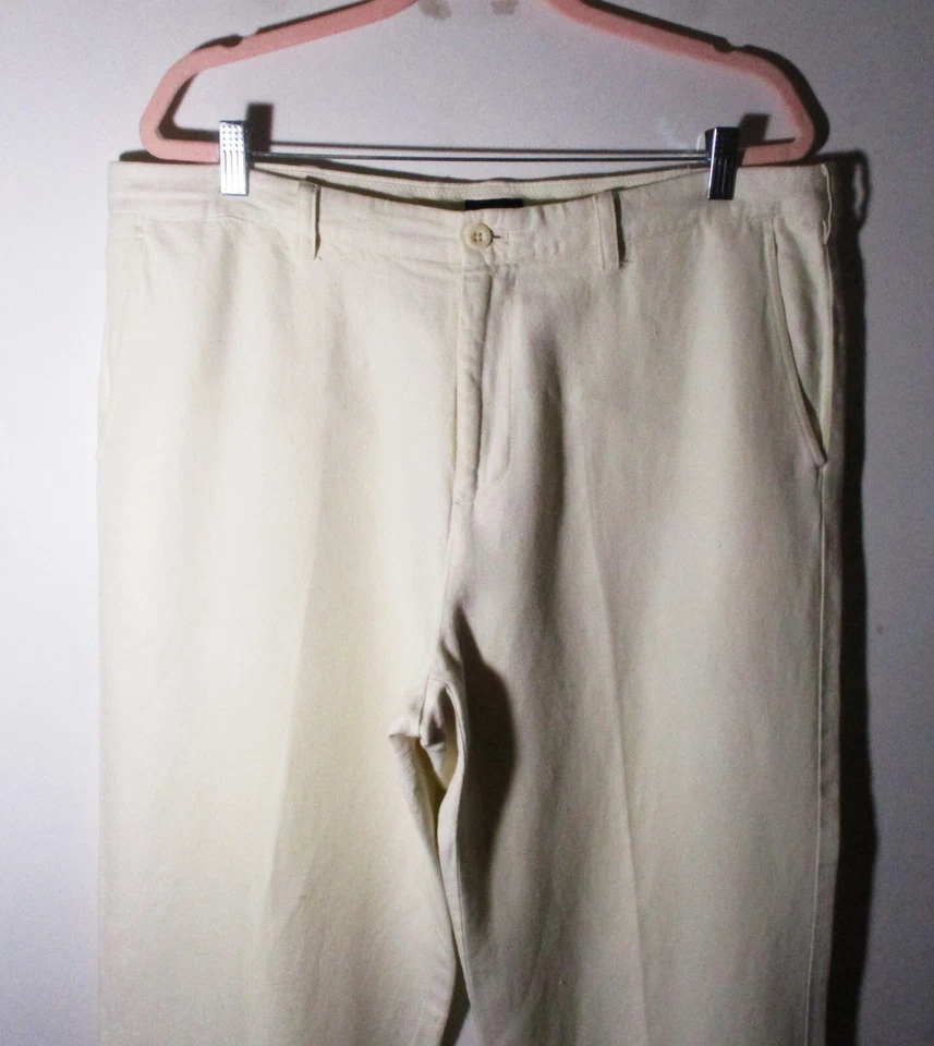 IZOD Beige Linen Relaxed Chino Pants Men's Size 38X30 - Image 2 of 4