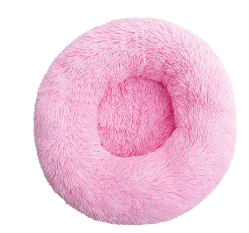 Fur plush bed for pet dog cat S4XL warm soft large dog mat round pets