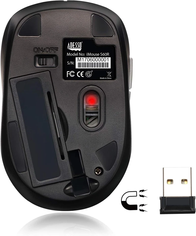 Adesso Ergonomic iMouse S60 Wireless Optical Mouse - Image 3 of 4
