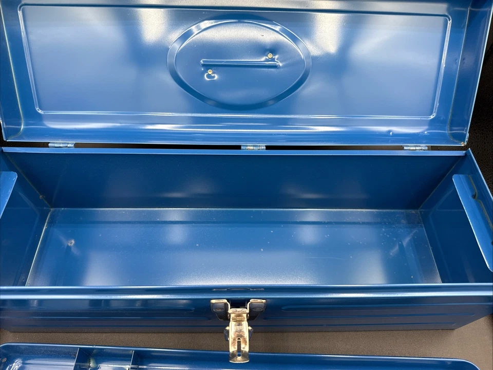 Vintage Union Tool Chest Box Steel Model 4119 Blue 19" Made in USA Leroy NY NOS - Image 4 of 4