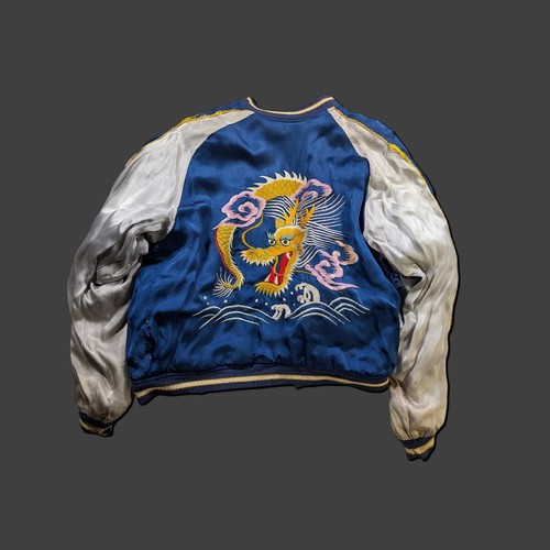 Medium 50er Jahre Japanische Souvenir Jacke Wende Thrashed Vintage - Bild 7 von 20