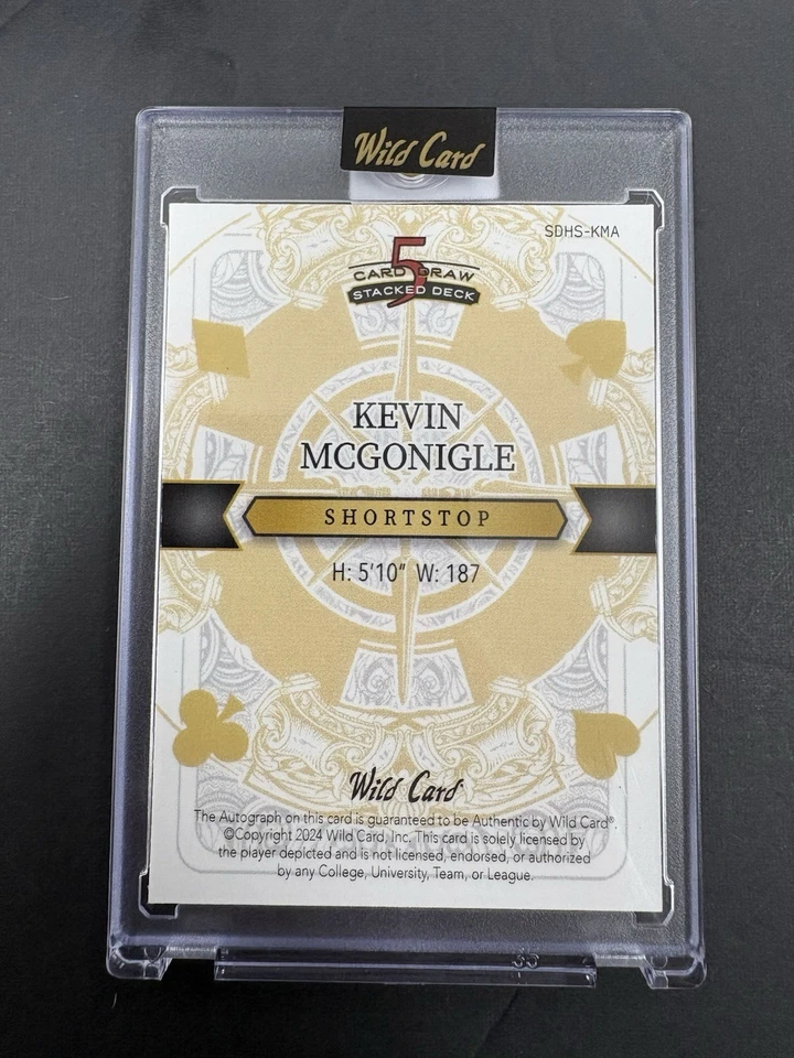 2024 Wild Card 5 Card Draw Kevin McGonigle 1/1 Auto Detroit Tigers RC Rookie - Imagem 2 de 2