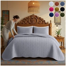 Light Weight Bedspread Coverlet Luxury Embossed Quilted Bedding Set Queen King