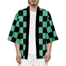 Demon Slayer Tanjiro Kamado Kimono Haori Unisex Cosplay Costume Jacket
