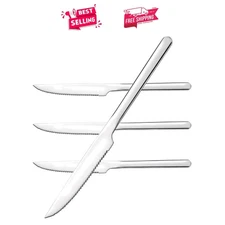 Luxury Steak Knife Set of 4 - German Stainless Steel with Full-Serrated Blades