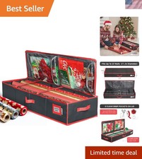 Wrapping Paper Storage Container - Durable 600D Tear-Proof, Fits 27 Rolls Gif...