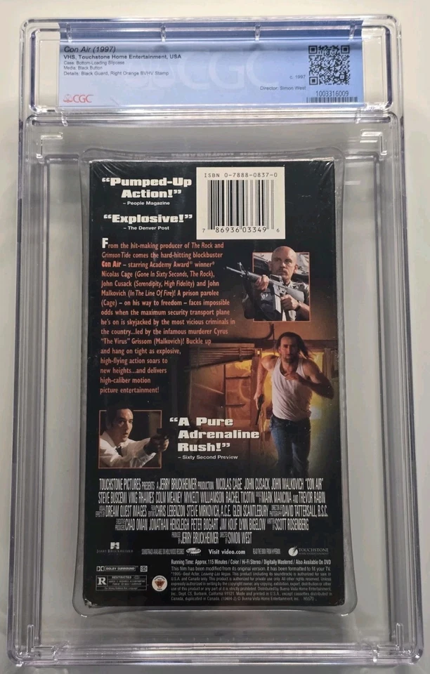 Con Air - VHS New Sealed with Watermarks Nicolas Cage 1997 Graded CGC 9.4 A - Image 3 of 3