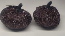 Fabric Stuffed Pumpkins Fall Farmhouse Decor 2 Pack 4" Decoration