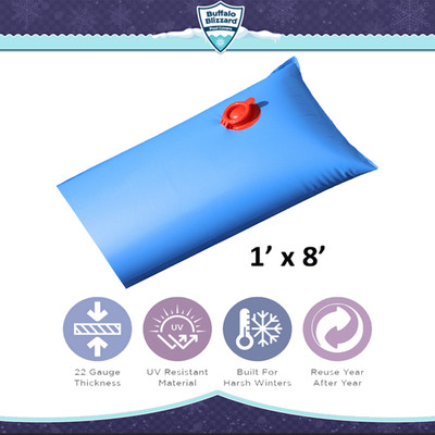 Buffalo Blizzard 1' x 8' Water Tubes For 22 Gauge Swimming Pool Covers - 6 Pack