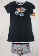 Disney Pirates of Caribbean Women's JUNIORS Pajamas PJS Short Long Shirt MEDIUM