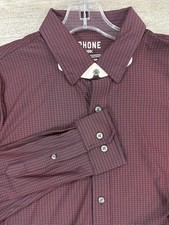 NEW Rhone Commuter Gingham Fine Italian Fabric button shirt mens M Classic Fit
