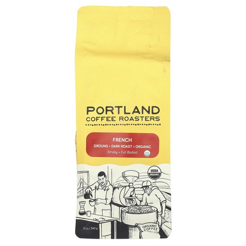 Organic Coffee, Ground, Dark Roast, French, 12 oz (340 g)