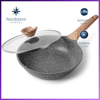 Antihaft Pfanne 28Cm Granit Beschichtet Mit Deckel FüR Gasherd Induktion